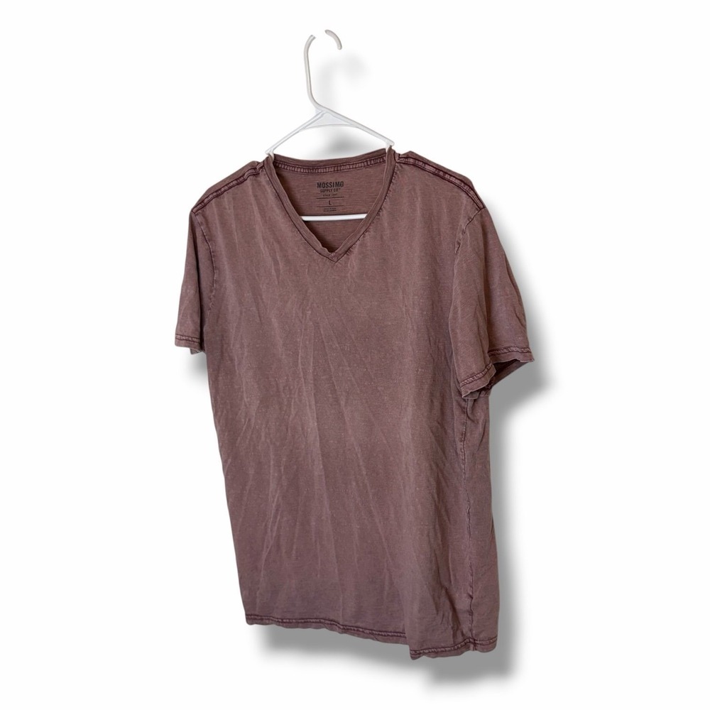 Mossimo Mens Pink V-Neck Burnout Tee Shirt Size Large